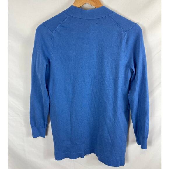 Lands End Open Front Pocket Cardigan Blue Size Small - Picture 5 of 6